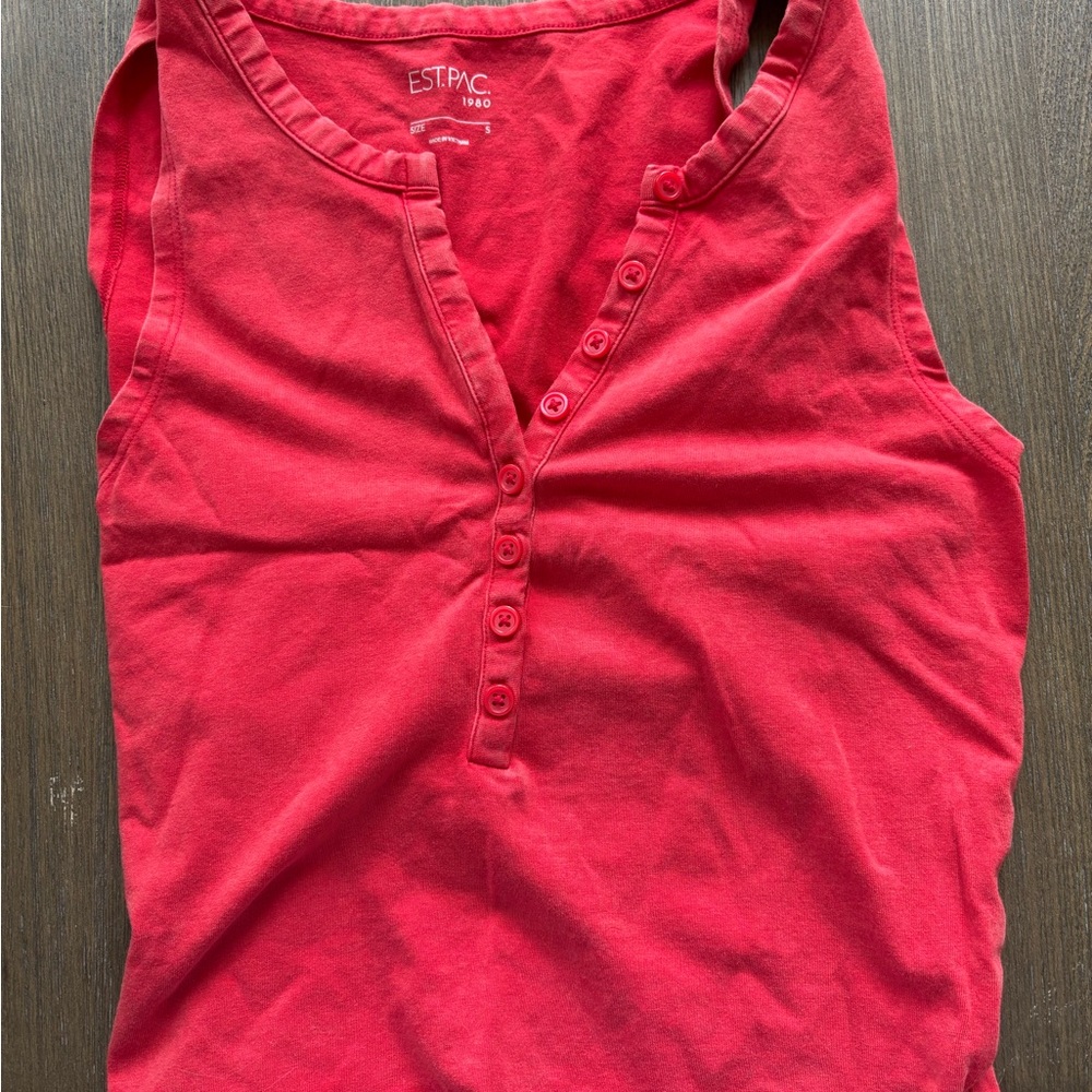 PacSun Red Sleeveless Ruched Tank Top